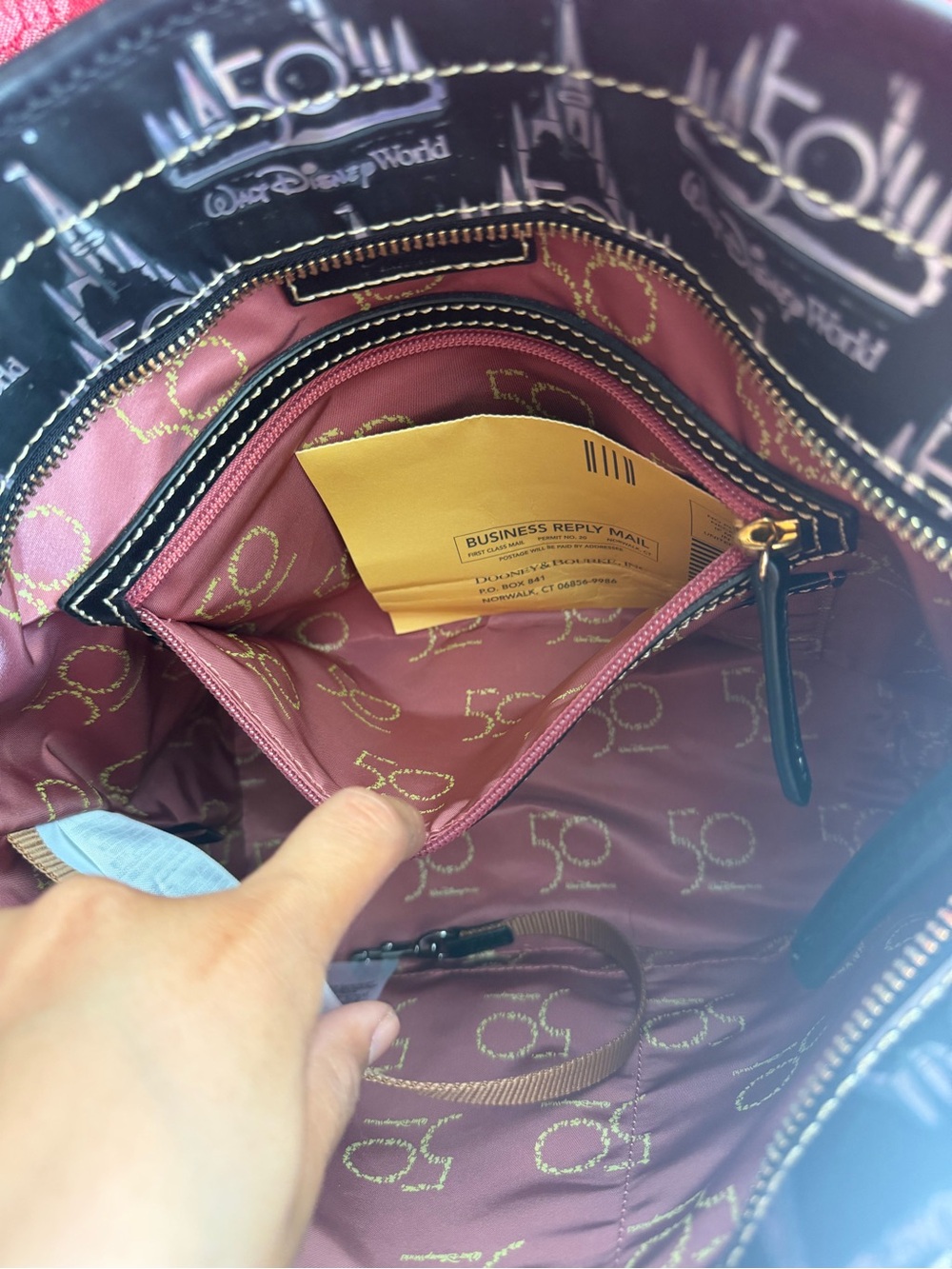 Dooney & Bourke Disney World 50th anniversary Zipper tote w/ strap - Picture 8 of 14